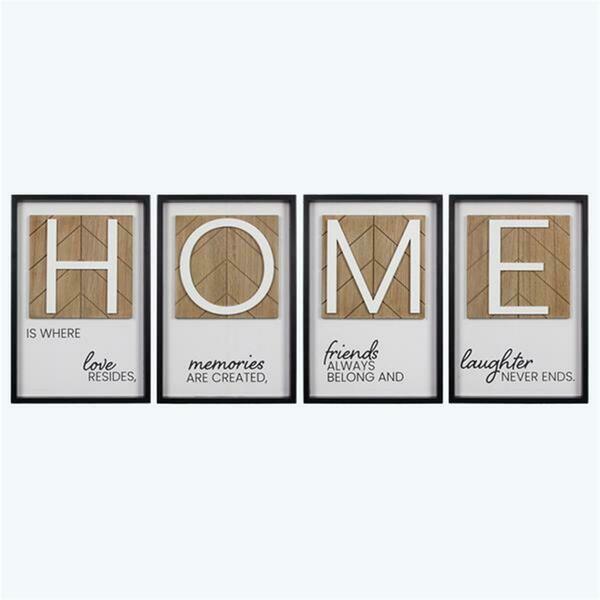 Youngs Wood Modern Country Home Wall Sign - 4 Piece 21350